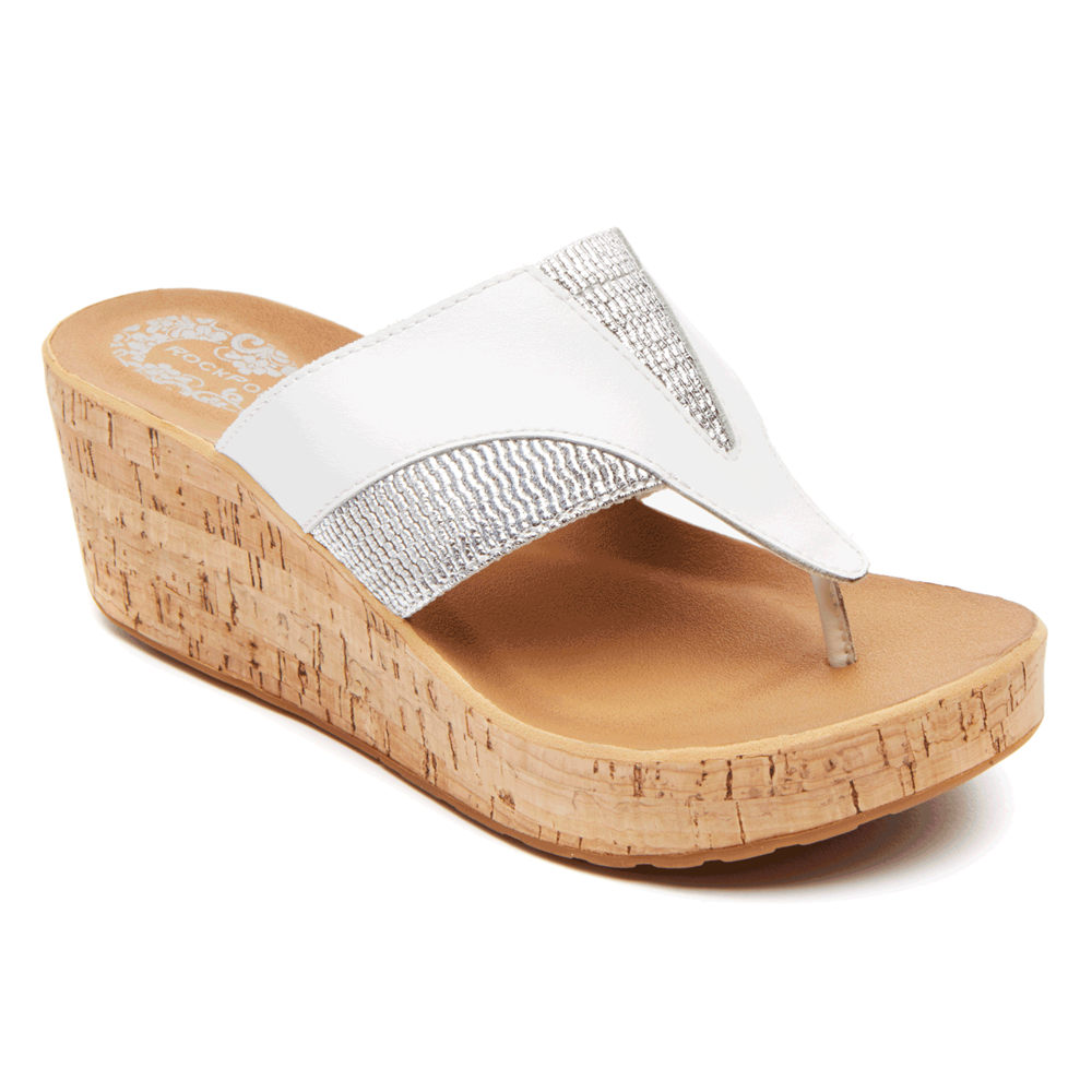 Cunhas Rockport Mulher Branco - Weekend Casuals Lanea Gore Thong - 73102BIJW